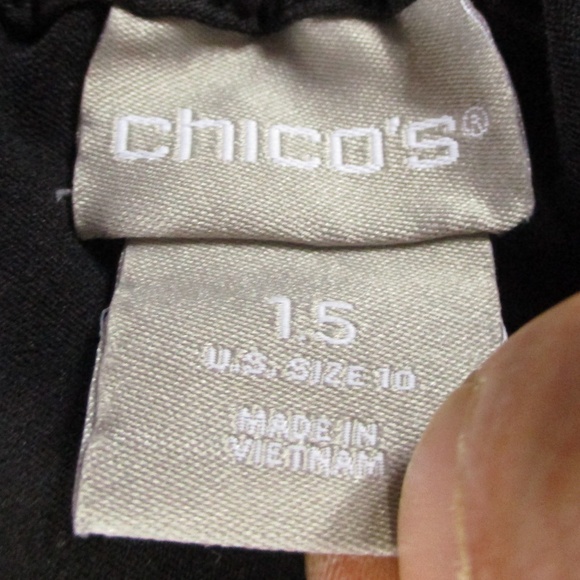 Chico's Pants Women's 1.5 Black Wide Leg Crop Capri Ankle Pull On High Rise - Picture 5 of 6
